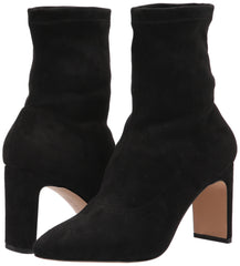 The Drop  Jane Black Fashion Ankle High Heel Pull-On Sock Boot, Black, 7.5