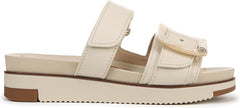 Sam Edelman Adrianna Modern Ivory Open Toe Double Strap Slip On Chunky Sandals