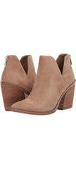 Steve Madden Alyse Tan Side Cut Block Heel Pointed Toe Fashion Leather Booties