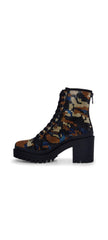 Steve Madden Pass Camo Multi  Rhinestone Loce Sole Lace Up Hiker Combat Boots