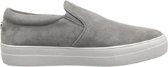 Steve Madden Gills Grey Suede Rounded Toe Slip On Suede Low Top Sneakers