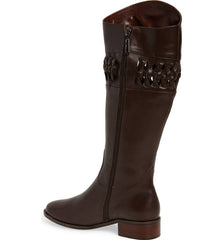 Klub Nico Zezette Woven Cafe Brown Calf Leather Knee High Equestrian Riding Boot