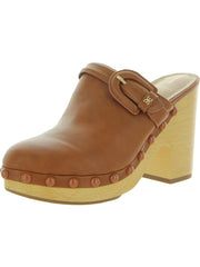 Sam Edelman Nyla Cuoio Brown Rounded Toe Slip On Block Heel Fashion Mules