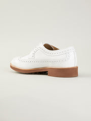 Tod's Men's Allacciato White Leather Elegant Shoes Wingtip Lace Up Oxford Shoes