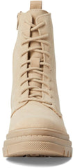 Steve Madden Jamisyn Sand Suede Fashion Lace Up Ankle Chunky Combat Boots