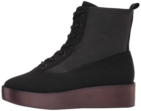 Kelsi Dagger Freeze Black Fashion Wedge Lace Up Platform Genuine Leather Bootie