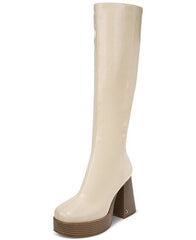 Circus By Sam Edelman Sandy Egg Shell Pull On Knee High Chunky Platforms Boots