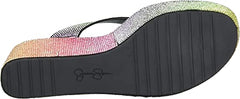 Jessica Simpson Stilla Rainbow Rhinestone Thong Flip Flop Wedge Platform Sandals