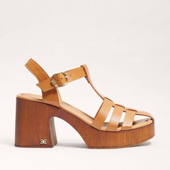 Sam Edelman Margritte Saddle Multi Strap Buckle Ankle Block Heel Platform Sandal