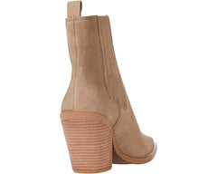 Vince Camuto Ackella Truffle Taupe Pull On Squared Close Toe Block Heeled Boot