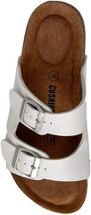 Cushionaire ladies slip on sandals adjustable buckles
