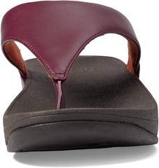 FitFlop Lulu Plummy Open Toe Slip On Flat Leather Thong Sandals