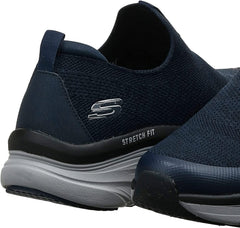 Skechers D'Lux Walker Quick Upgrade Navy Pull On Knit Mesh Low Top Sneakers