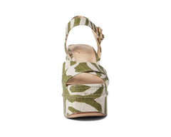 Sam Edelman Trianna Green Square Open Toe Block Heel Ankle Strap Heeled Sandal