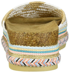 LFL by Lust for Life Pike White Raffia Slip On Platform Open Toe Wedge Sandals