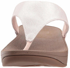 FitFlop Women's Lulu Lizard-Print Flip Flops Sandal Nude Metallic Wedge Platform