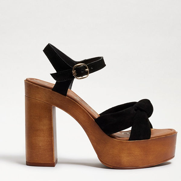 Sam Edelman Trista Black Open Toe Buckle Strap Block Heel Platform Sandals Pump