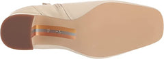 Sam Edelman Florah Modern Ivory Squared Toe Block Heel Buckle Detail Ankle Boots