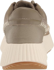 Dolce Vita Dolen Dk Taupe Nylon Lace Up Platform Low Top Wedge Fashion Sneakers