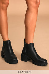 Steve Madden Women's Howler Block Heel Platform Ankle Boots Black