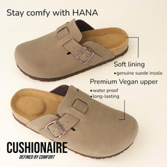 CUSHIONAIRE Hana Womens Clogs Comfortable Vegan Suede Clogs for Women