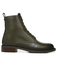 Sam Edelman Nina Green Leather Lace Up Rounded Toe Chunky Heel Combat Ankle Boot