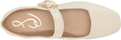 Sam Edelman Michaela Modern Ivory Mary Jane Buckle Ankle Strap Pointed Toe Flats