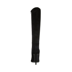 Steve Madden Izetta Black Suede Pull On Pointed Close Toe Knee High Dress Boot