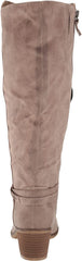 Dr. Scholl's Liberate Taupe Beige Almond Toe Stacked Block Heel Knee High Boots