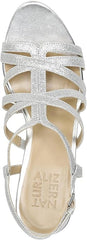 Naturalizer Baylor Silver Glitter Fashion Buckle Rounded Toe Dress Heeled Sandals 11