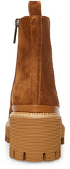 Steve Madden Stetson Brown Suede Zipper Closure Rounded Toe Lug Sole Ankle Boots