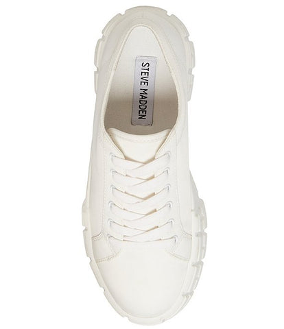 Steve Madden Rorey White Lace Up Rounded Close Toe Platform Fashion Sneaker
