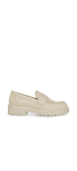 Steve Madden Lotto Bone/Bone Slip On Rounded Toe Chunky Heel Fashion Loafers