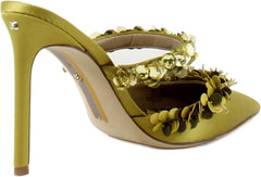 Sam Edelman Athena Dark Pear Slip On Sequin Pointed Toe Stiletto Heeled Pumps