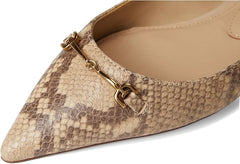 Sam Edelman Nori Light Oak Multi Pointed Toe Chain Detailed Slip On Ballet Flats