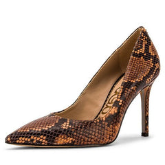 Sam Edelman Hazel Dusty Orange Stiletto Heel Pointy Slip On Leather Wide Pumps