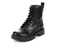 Soda Firm Black Lace Up Rounded Toe Chunky Platform Classic Combat Ankle Boots