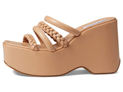 Steve Madden Download Brown Nude Fashion Slip On Open Toe Platform Sandals