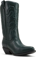 Soda Reno Green Western Cowboy Pointed Toe Knee High Pull On Tabs Western Boots