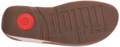 FitFlop Women's Lulu Lizard-Print Flip Flops Sandal Nude Metallic Wedge Platform
