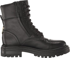 Sam Edelman Aleia Black Leather Rounded Toe Lug Sole Lace Up Combat Ankle Boots