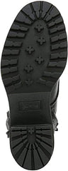 Zodiac Gemma Black Lace Up Block Heel Rounded Toe Buckle Combat Ankle Boots