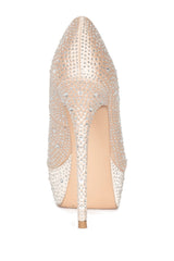 Lauren Lorraine Victoria Platform Pump Rhinestone High Heel Formal Dress Shoes