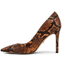 Sam Edelman Hazel Dusty Orange Stiletto Heel Pointy Slip On Leather Wide Pumps