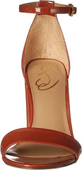 Sam Edelman Yaro Warm Copper Ankle Strap Open Round Toe Block High Heel Sandals