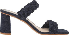 Dolce Vita Paily Indigo Denim Braided Straps Open Toe Block Heeled Sandals