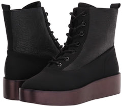 Kelsi Dagger Freeze Black Fashion Wedge Lace Up Platform Genuine Leather Bootie