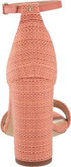 Sam Edelman Yaro Stucco Pink Ankle Strap Open Rounded Toe Block Heeled Sandals