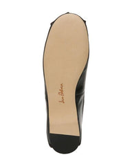 Sam Edelman Zooey Black Leather Bow Detailed Rounded Toe Slip On Ballet Flats