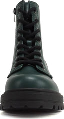 Soda Firm Forest PU Lace Up Rounded Toe Chunky Platform Combat Ankle Boots